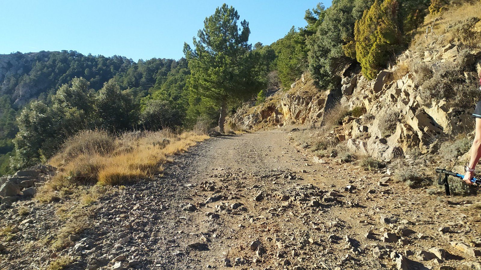 en la pista